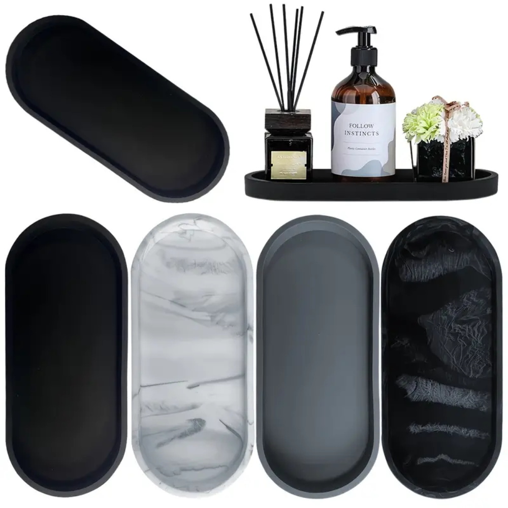 Home Essentials Bathroom Storage - 1 Stück Badezimmer-Waschtisch-Silikonablage, rechteckiger Spülmittel- und