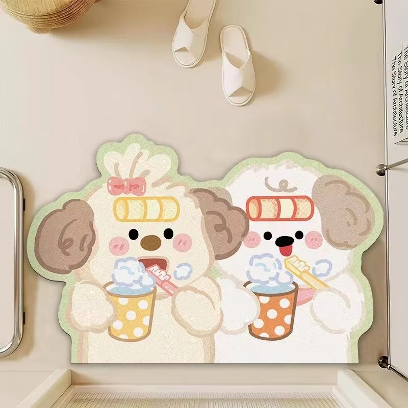 Home Made Bathroom Vanity - VIKAMA Koreanischer Stil Creme-farbene Fußmatte, Super
