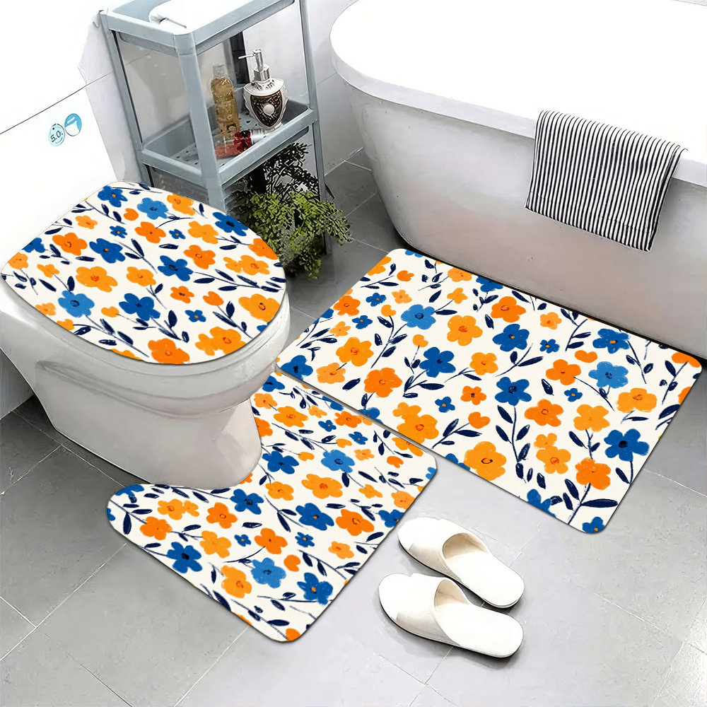 Home Made Bathroom Vanity - Niedliches Blumen-Badezimmermatten-Set für Toilette, Waschbecken und