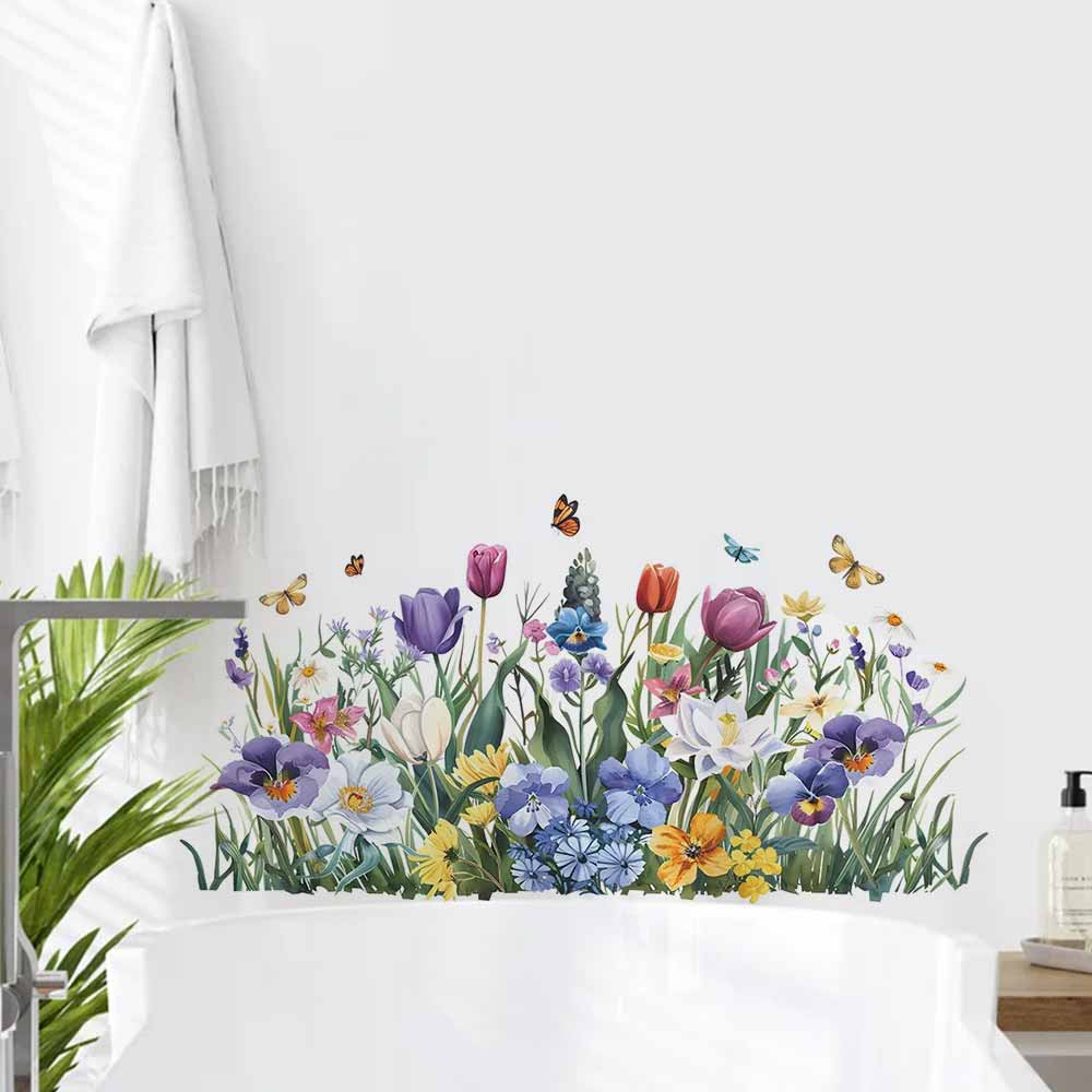 Home Bathroom Window - Tulpen-Schmetterlings-Fensteraufkleber, dekorative Aufkleber für Zuhause, geeignet