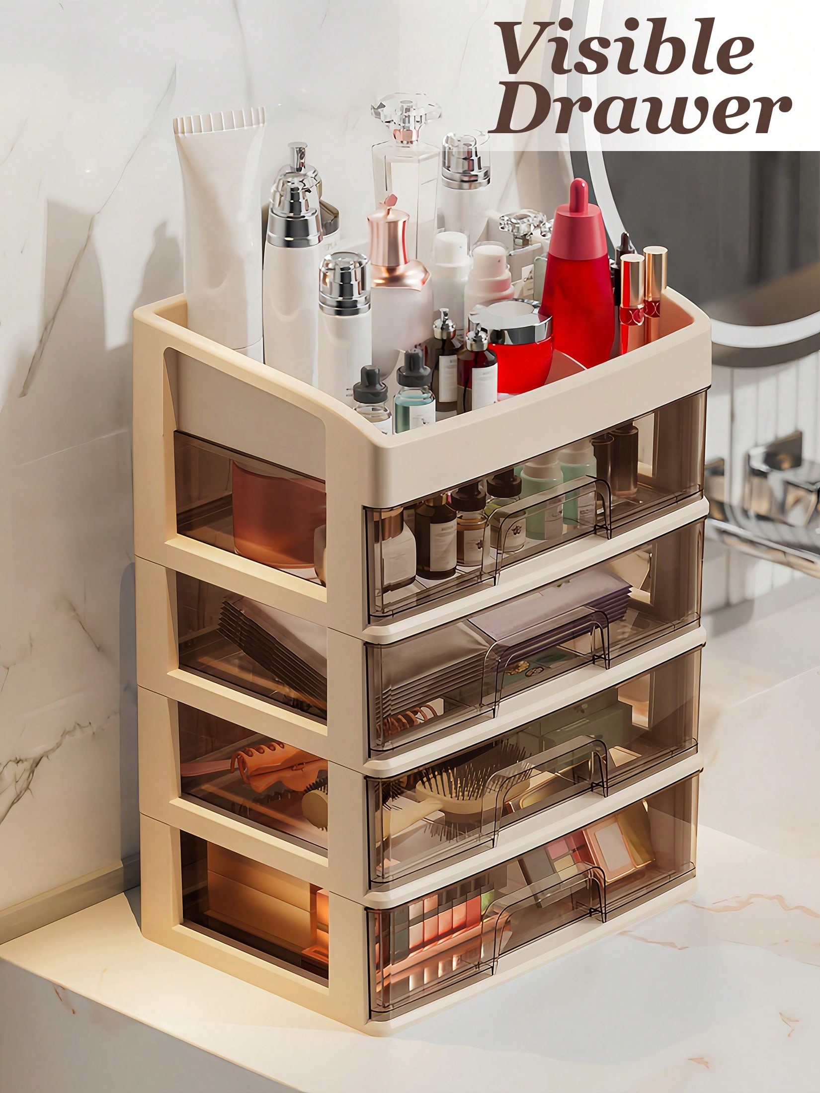 Home Essentials Bathroom Storage - Make-up-Organizer, Schubladen zur Aufbewahrung von Make-up,