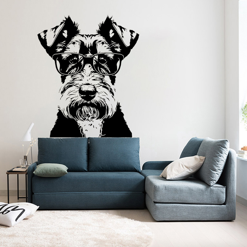 Home Bathroom Window - Hipster Hund Wandt attoo Vinyl Kunst