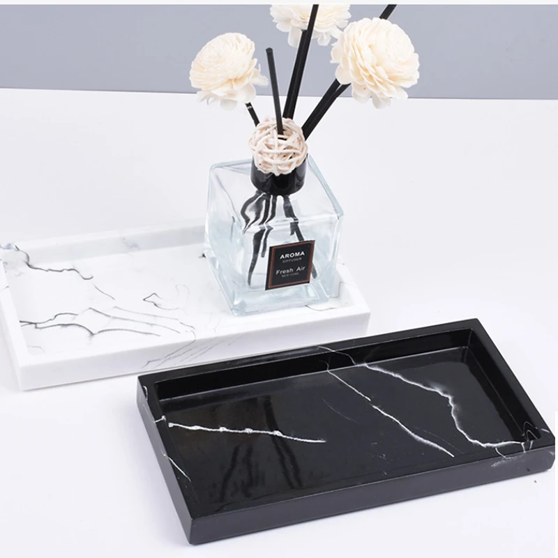 Zara Home Bathroom Tray - Badezimmer-Tablett, Heimdekoration, rechteckige Platte, Arbeitsplatte, wasserdicht,