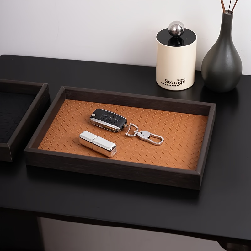 Zara Home Bathroom Tray - 1 Stück Aufbewahrungstablett aus Kunstleder mit