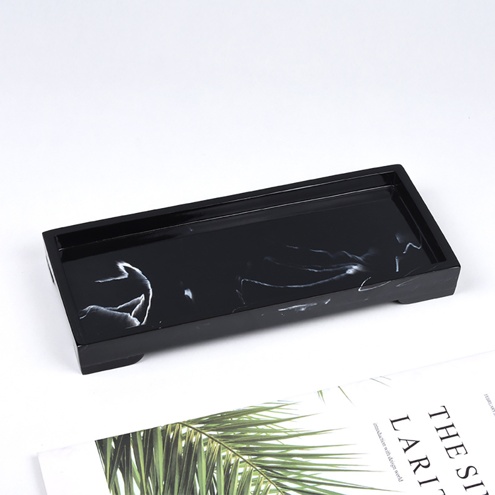 Zara Home Bathroom Tray - Nordische Nachahmung Marmor Harz Tablett Bad
