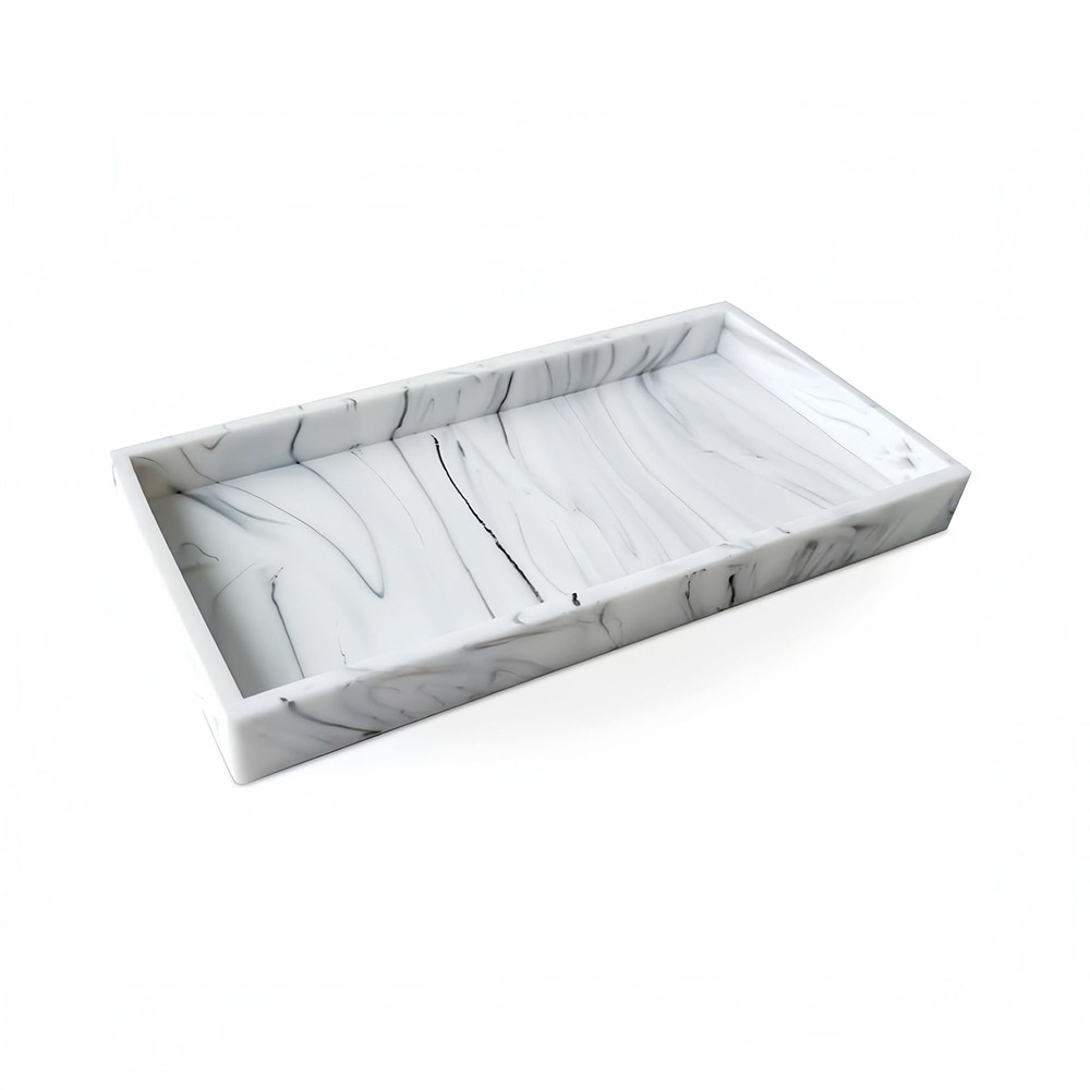 Zara Home Bathroom Tray - Verstärkte Badezimmer-Ablage, Rechteckiges Bruchsicheres Silikon-Aufbewahrungstablett, Leichter