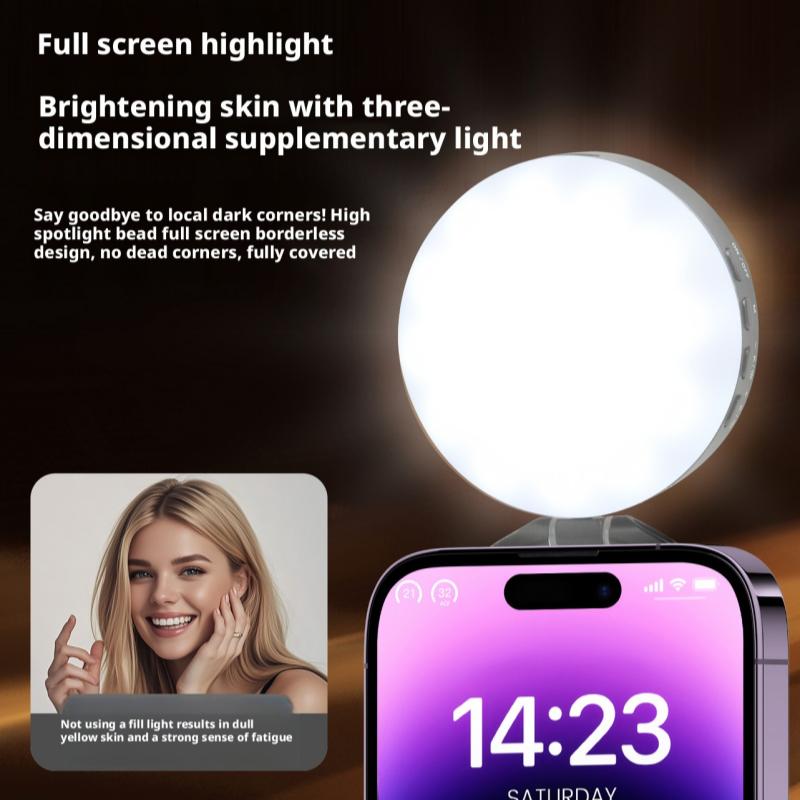 Bathroom Mirror Led - Magnetisches Handy-Füllicht Make-up-Spiegel Handgehaltene Externe Kamera