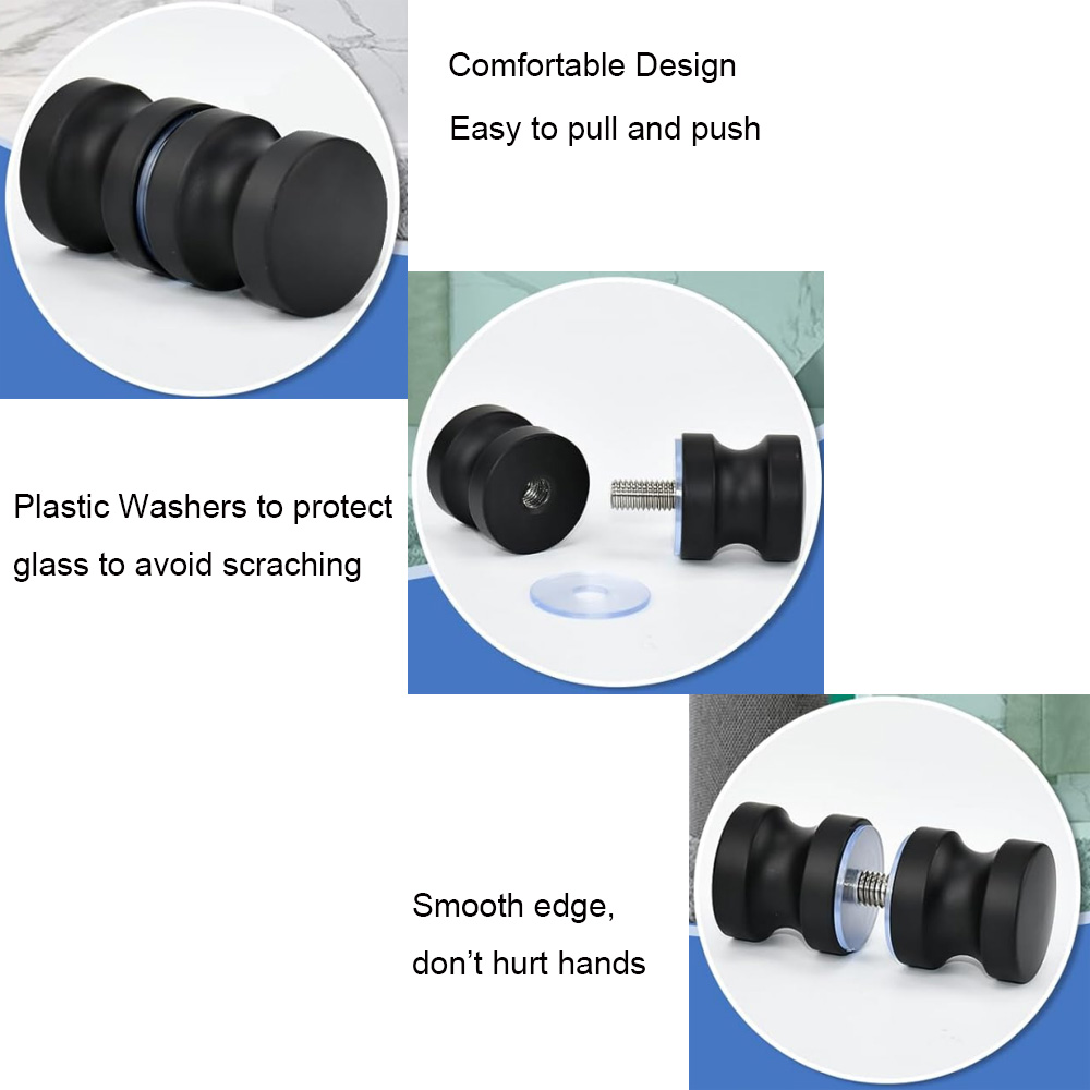 Aluminium-Glastürgriff Schwarz – Home Bathroom Hardware Bewertung und Preis