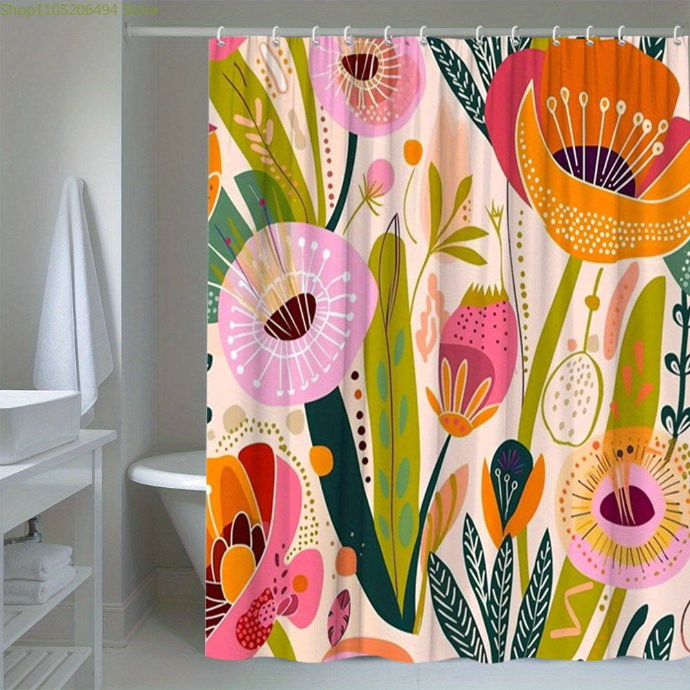 Lebendiger Blumenmuster-Duschv – Home Bathroom Decor Ideas Bewertung und Preis