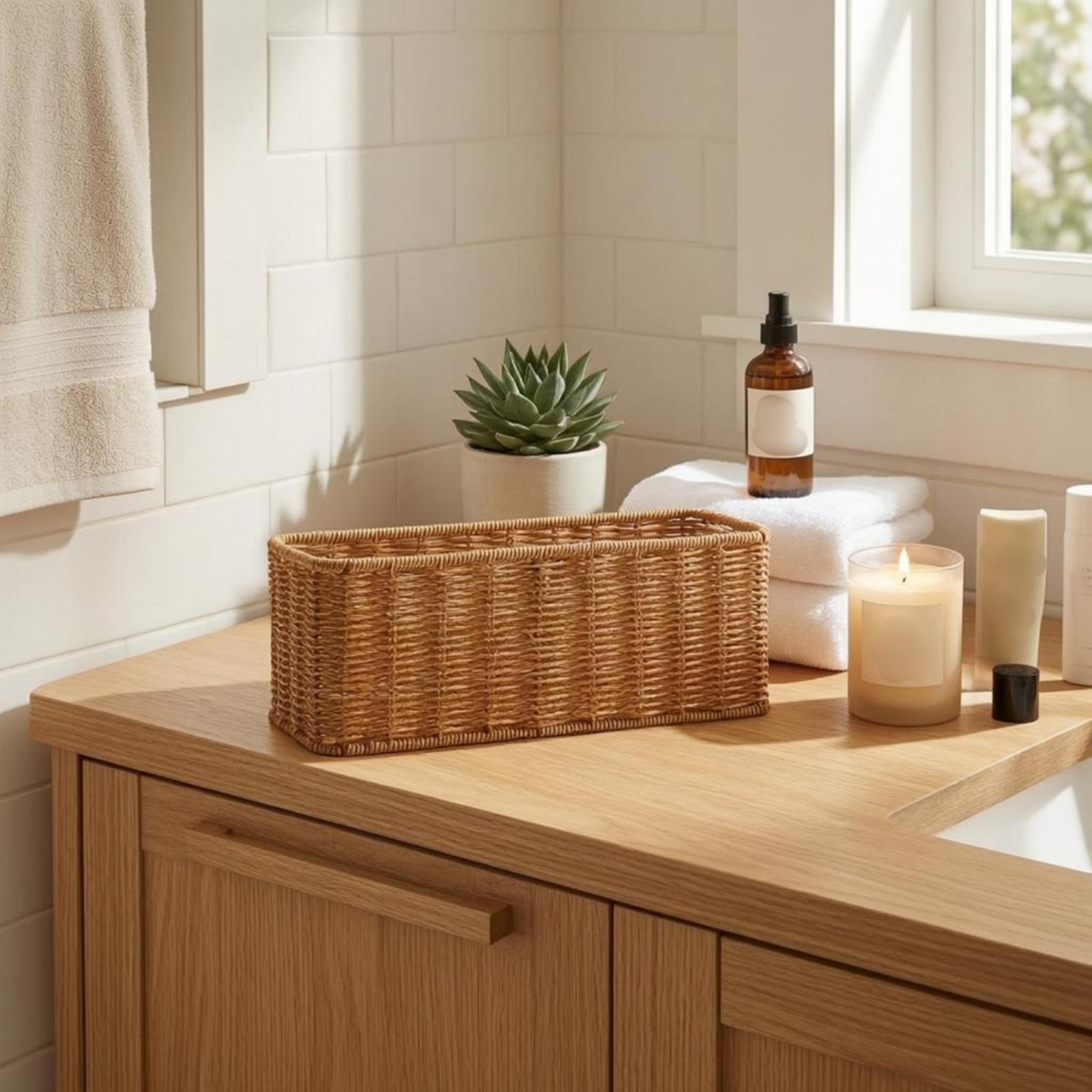 Kunststoff-Rattan-Badezimmer-A – Home Essentials Bathroom Accessories Bewertung und Preis