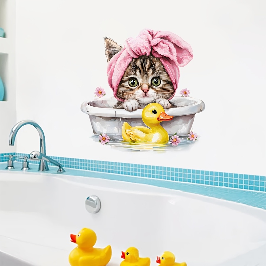 Niedliche Cartoon-Katzen-Badez – Home Bathroom Window Bewertung und Preis