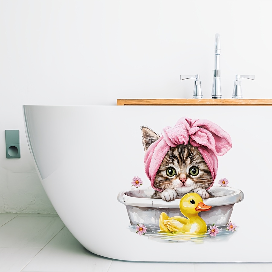 Niedliche Cartoon-Katzen-Badez – Home Bathroom Window Bewertung und Preis