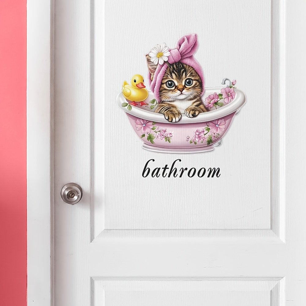 Niedliche Cartoon-Katzen-Badez – Home Bathroom Window Bewertung und Preis