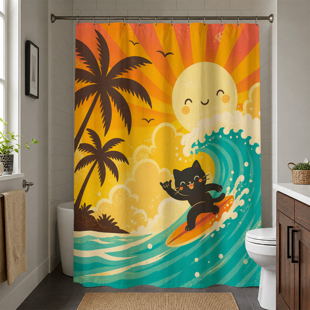 Niedlicher Katzen-Tropen-Sonne – Home Bathroom Decor Ideas Bewertung und Preis