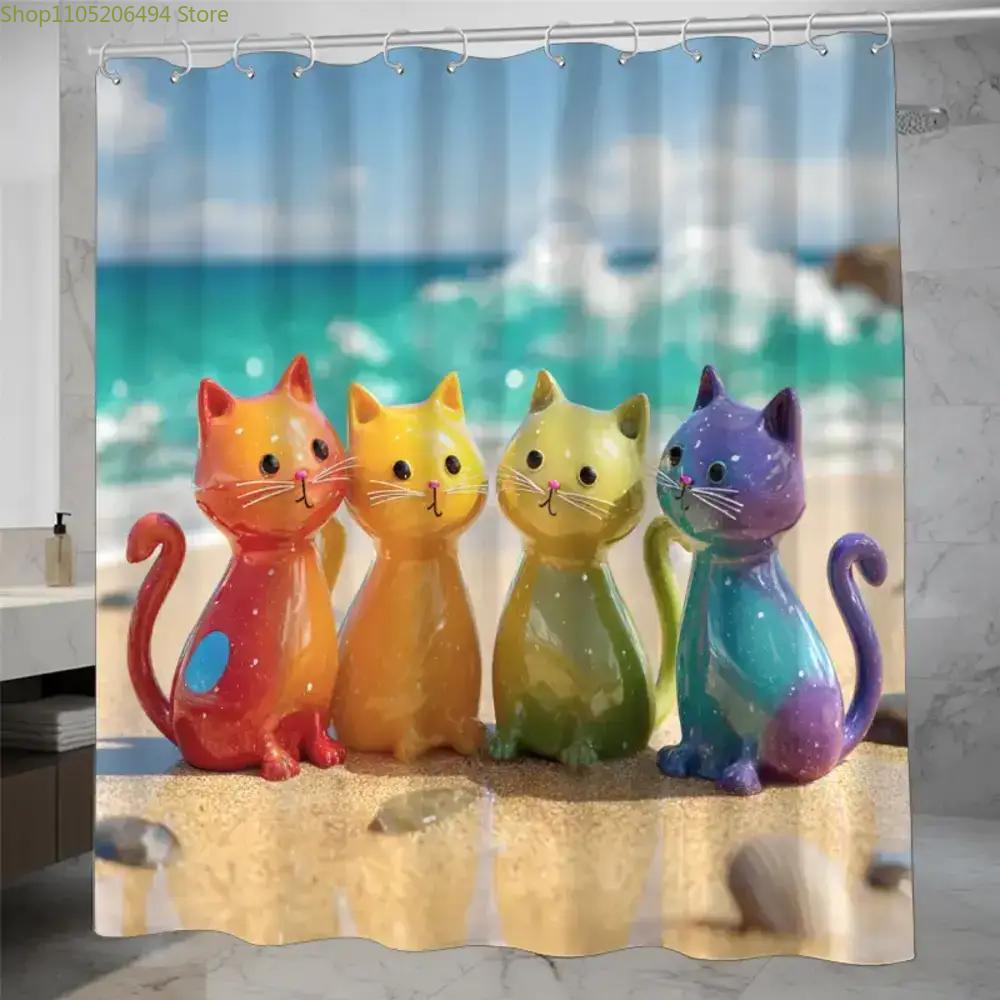 Bunter Regenbogen-Katzen-Dusch – Home Bathroom Decor Ideas Bewertung und Preis