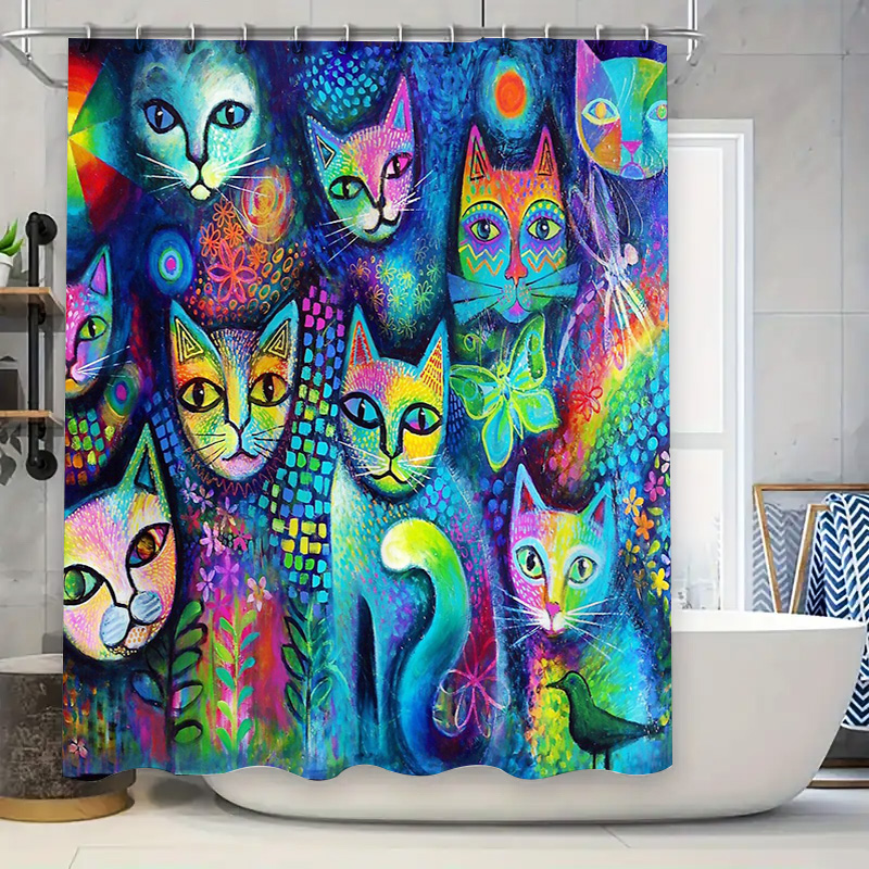 Katzen-Duschvorhang, künstleri – Home Bathroom Decor Ideas Bewertung und Preis
