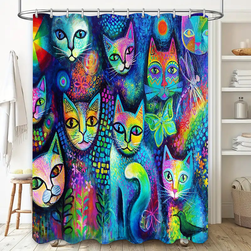 Katzen-Duschvorhang, künstleri – Home Bathroom Decor Ideas Bewertung und Preis