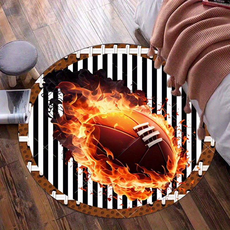Flaming Football Runder Teppic – Home Bathroom Decor Ideas Bewertung und Preis