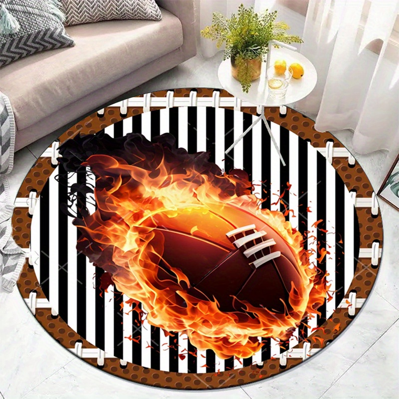 Flaming Football Runder Teppic – Home Bathroom Decor Ideas Bewertung und Preis