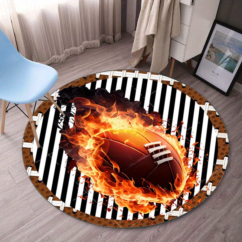 Flaming Football Runder Teppic – Home Bathroom Decor Ideas Bewertung und Preis