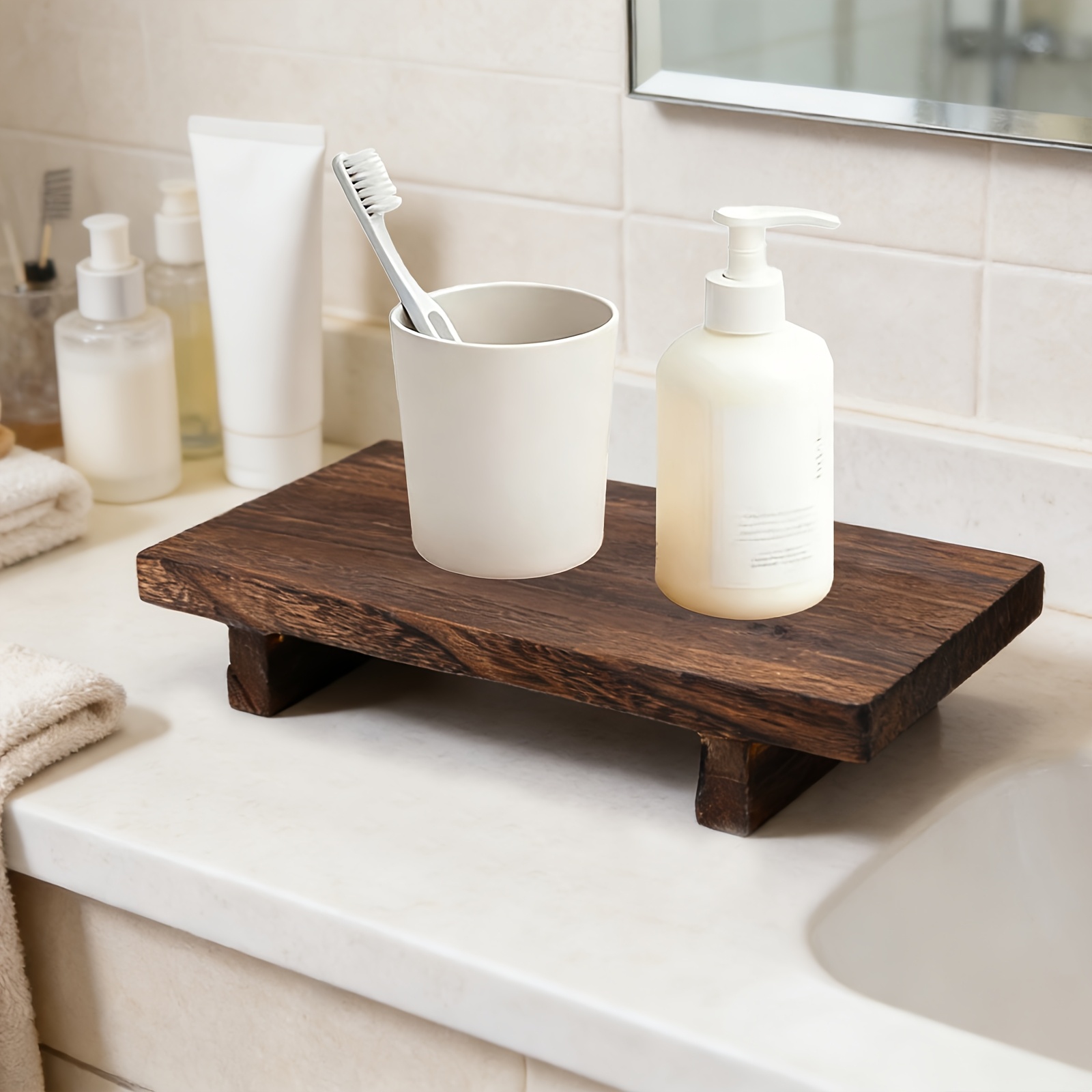 Vintage Holz-Dekotablett, Eleg – Zara Home Bathroom Tray Bewertung und Preis